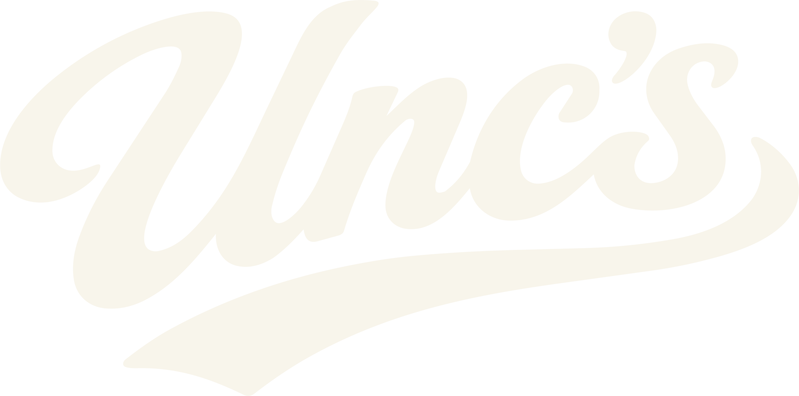 Unc's stylized logo in light beige